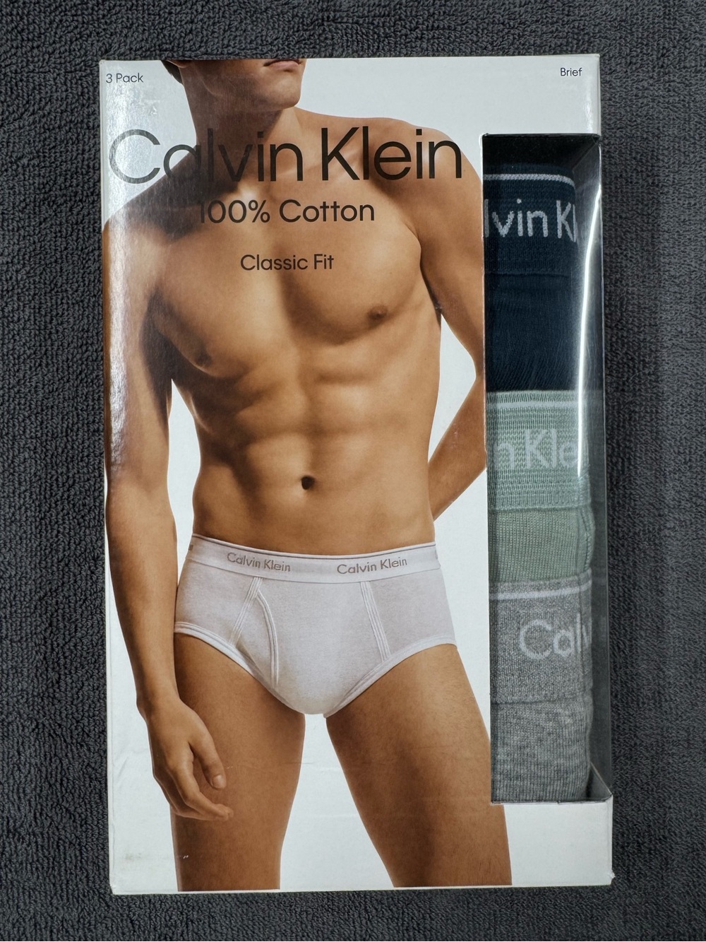 Calvin Klein men's 100% cotton classics full rise briefs – three pack